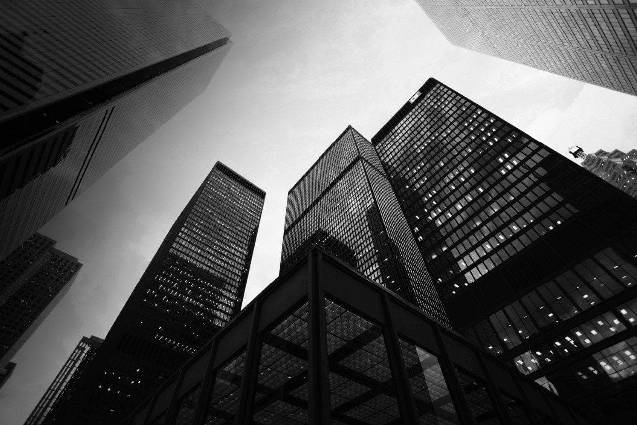 Financial district skyscrapers